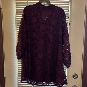 Ashley Stewart Elegant Purple Lace Dress 22/24 EUC